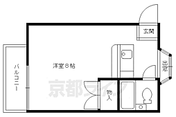 アシスト 1Kの間取図画像