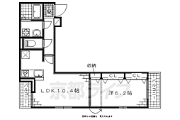 ボヌール・シャンブルV 3階1LDKの間取り