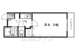 近鉄京都線 小倉駅 徒歩7分の賃貸マンション 3階1Kの間取り