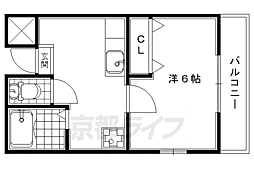 広野町マンション 3階1Kの間取り