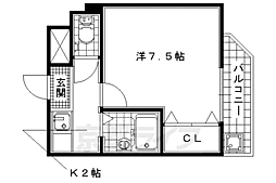 メゾンヒラキ 3階1Kの間取り