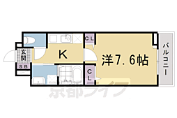 JR東海道・山陽本線 西大路駅 徒歩15分の賃貸アパート 2階1Kの間取り