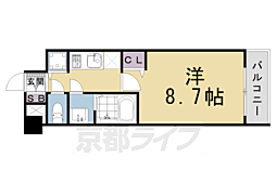 JR東海道・山陽本線 京都駅 徒歩13分の賃貸マンション 2階1Kの間取り