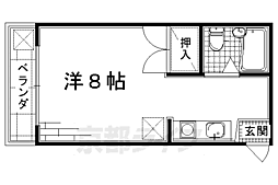ハイツ白銀 1階1Kの間取り