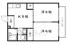 カーサビアンカ 1階2DKの間取り