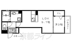 京阪本線 樟葉駅 徒歩25分の賃貸アパート 2階1LDKの間取り