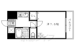米市館 5階1Kの間取り