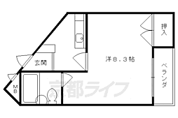 ハイツ田中 3階1Kの間取り