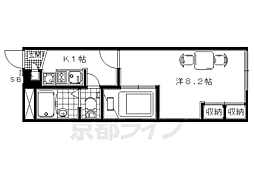 京阪本線 石清水八幡宮駅 徒歩22分の賃貸アパート 2階1Kの間取り