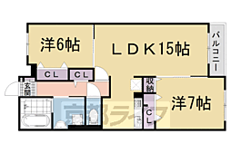 カルム 2LDKの間取図画像