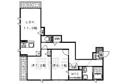 シャーメゾン大樹 2階2LDKの間取り