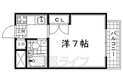 近鉄京都線 小倉駅 徒歩5分の賃貸マンション 3階1Kの間取り