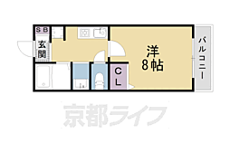 JR東海道・山陽本線 西大路駅 徒歩10分の賃貸アパート 1階1Kの間取り