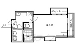 メゾン・ハーモニー 3階1Kの間取り