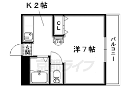 近鉄京都線 向島駅 徒歩4分の賃貸マンション 3階ワンルームの間取り