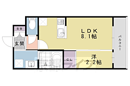 近鉄京都線 東寺駅 徒歩6分の賃貸マンション 4階1LDKの間取り