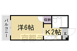 サンハイツ田辺 3階1Kの間取り