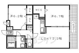 カルム・ベル・メゾン 1階2LDKの間取り