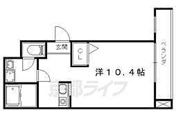 シモムラビル 2階ワンルームの間取り