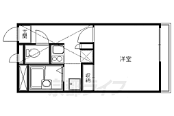 レオパレス高瀬川 1階1Kの間取り