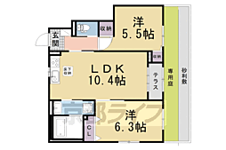 コラソン江戸町 1階2LDKの間取り