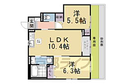 コラソン江戸町 1階2LDKの間取り