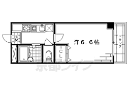 コンフォート桃山 5階1Kの間取り
