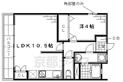 宮田ビル 4階1LDKの間取り
