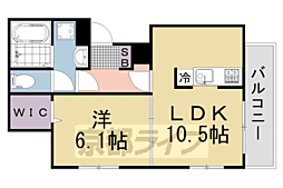 （仮）下鳥羽中円面田町アパート 2階1LDKの間取り