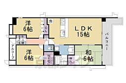 ネバーランド桃山御陵ロジュマン 3LDKの間取図画像
