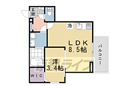(仮称)ジーメゾン小栗栖クレフィエ 1LDKの間取図画像