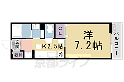 メープルコート 1Kの間取図画像