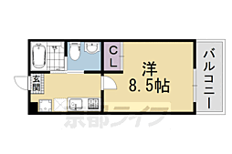 グランメゾン梅小路 1Kの間取図画像