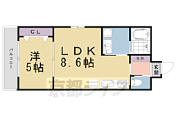 LeiUmekoji 1LDKの間取図画像