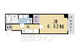 ブリエ五条大宮 1Kの間取図画像