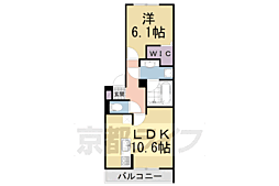 エトワール平安 1LDKの間取図画像