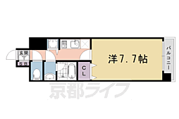 Orchid Court四条大宮 1Kの間取図画像