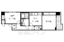 Calm高倉通 1SDKの間取図画像