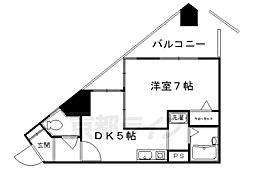 エスリード京都駅前 1DKの間取図画像