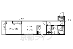 シャーメゾン御所西 1LDKの間取図画像