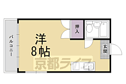 アントレー嵯峨野 1Kの間取図画像