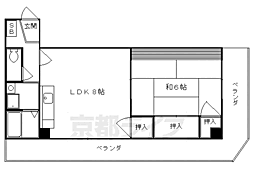 宝蔵マンション 1LDKの間取図画像