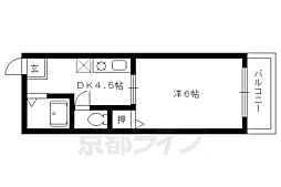 衣笠ハイツ 1DKの間取図画像