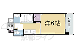 アクアプレイス京都西院 1Kの間取図画像