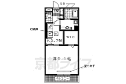 テレザート光台 1Kの間取図画像