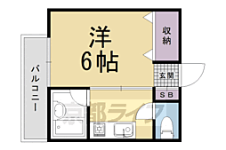 プライムシティおむろ 1Kの間取図画像