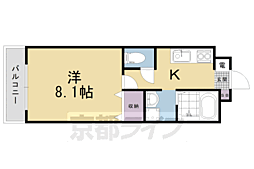 ZEST32 1Kの間取図画像