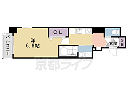 エステムコート京都梅小路公園 1Kの間取図画像