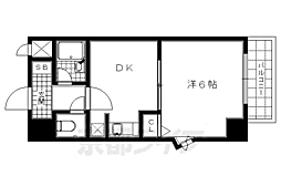 エスリード京都駅前 1DKの間取図画像