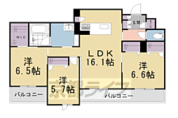アンド ベンジャミン 3LDKの間取図画像